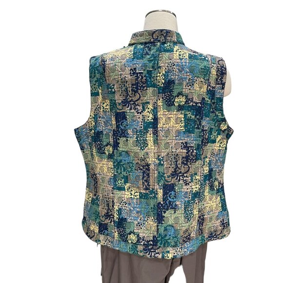 Handmade Reversible Quilted Sleeveless Vest Patchwork Boho Artisan Fall Layering - Picture 7 of 8